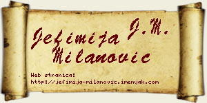 Jefimija Milanović vizit kartica